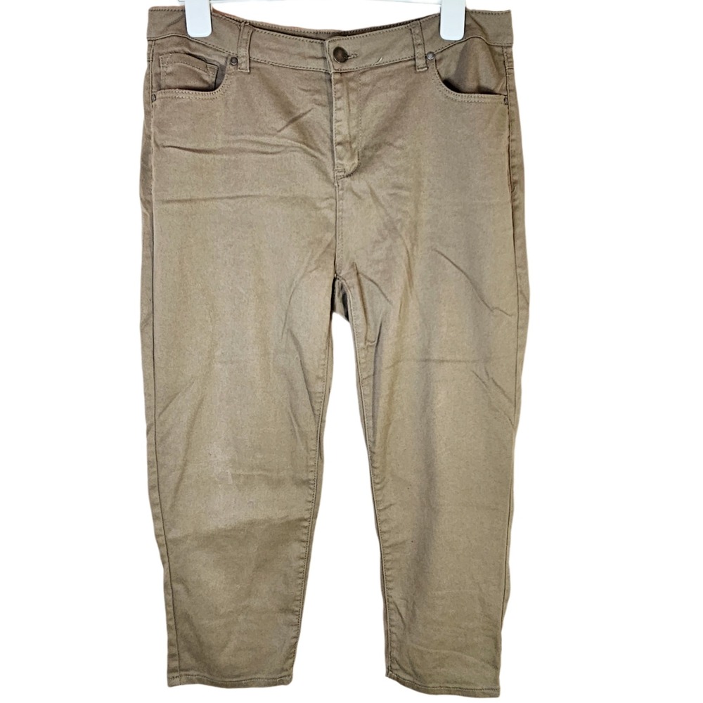 Avenue Denim Straight Leg Pants Women's 18P Khaki Minimalist Classic Workwear